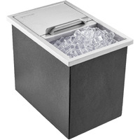 VEVOR Drop in Ice Chest, 18"L x 12"W x 14.5"H Stainless Steel Ice Cooler, Commercial Ice Bin with Sliding Cover, 40.9 qt Outdoor Kitchen Ice Bar, Drain-pipe and Drain Plug Included, for Cold Wine Beer