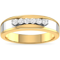 DGLA Certified Round Cut Natural Diamond Rings 14k Yellow Gold Anniversary Rings