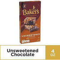 Baker's Unsweetened Baking Chocolate Bar, 4 Oz (Pack of 3) KOSHER OKd