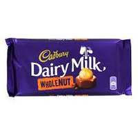 Cadbury Dairy Milk Whole Nut Bar (200g) - Pack of 6