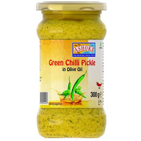 Ashoka Green Chilli Pickle In Olive Oil - 300 Gm (10 Oz)