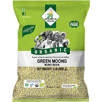 24 Mantra Organic Green Whole Moong Mung Beans - 2 Lb (908 Gm) [50% Off]