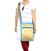 Women's Sling Shoulder Bag Christmas Silk Hippy Crossbody Handbag Zip Pocket