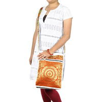 Ethnic Fabric Shoulder Bag Cross Body Women Fashion White Messenger Bag Gift