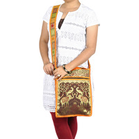 Fashionable Ladies Shoulder Bag Silk Ethnic Brocade Animal Cross body Bag Sling