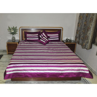 Indian Bedspread Double Strip Bedding Bedsheets Bed Cover Pillow Set