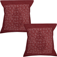 Indian Cotton Cushion Cover Decor Block Printed Pillow Covers Pair 40 Cm Throw