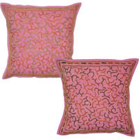 Designer Embroidered Decorative Cotton Couch Pillow Cushion Cover 40 X 40 Cm