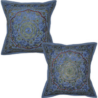 Rajasthani Hand Embroidery Work Design Cotton Cushion Cover 40X40 Cm Set Of 2