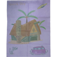 Quick Dry Bed Protector Printed - 626 M Lilac