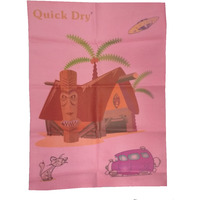 Quick Dry Bed Protector Printed - 626 M Pink