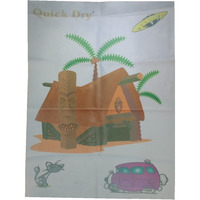 Quick Dry Bed Protector Printed - 626 M Sky Blue