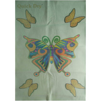 Quick Dry Bed Protector Printed - 623 S Sea Green