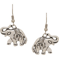 Classic  Elephant Designs Silver Plated Drop Earrings By Silvermerc Designs