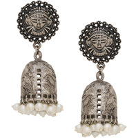 Beautiful Temple Designs & Silver Plated Jhumka Earrings By Silvermerc Designs