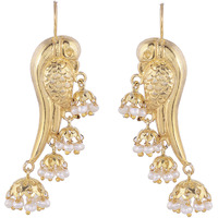 Gold Plated, Beautiful Parrot Design Jhumka Earrings By Silvermerc Designs