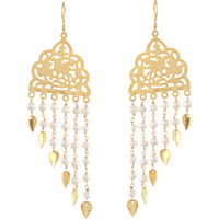 Gold Plated, Fresh Water Pearls Classic Designs Drop Earrings By Silvermerc Designs