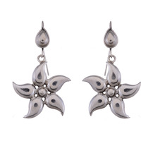 Beautiful & Floral Design Silver Drop Earrings By Silvermerc Designs