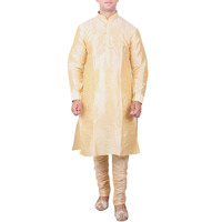 Beige Silk Kurta Pajama For Men's Indian Clothing