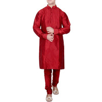 Red Silk Kurta Pajama For Men's Indian Clothing