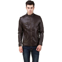 Winmaarc Stylish Men's Slim Fit Zipper Design Faux Leather Jacket For Men's
