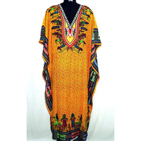 Winmaarc African Dashiki Kaftan Boho Hippe Dress Long Length Maxi Caftan