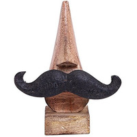 Winmaarc Hand Carved Wooden Eyeglass Spectacle Holder with an Amusing Mustache Home Decorative Christmas Gifts