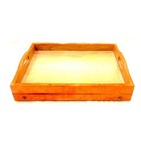 Winmaarc Handmade Wooden Tray Bowl Serving Tray Orange