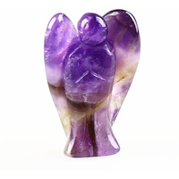 Winmaarc Amethyst Stone Carved Angel Reiki Psychic Spiritual Gemstone Healing Guardian