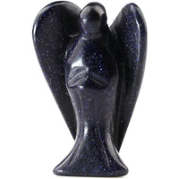 Winmaarc Blue Sandstone Hand Carved Angel Reiki Gemstone Guardian Spiritual Angel Stone