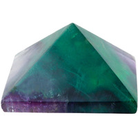 Winmaarc Healing Crystal Flourite Pyramid Metaphysical Natural Gemstone Figurine