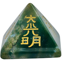 Winmaarc Healing Crystal Indian Agate Orgone Chakra Pyramid Metaphysical Stone Figurine