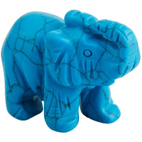 Winmaarc Healing Crystal Guardian Blue Howlite Turquoise Elephant Pocket Stone Figurines Carved Gemstone 1