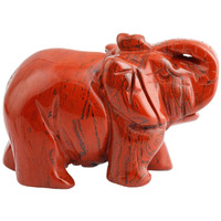 Winmaarc Healing Crystal Guardian Red Jasper Elephant Pocket Stone Figurines Carved Gemstone 1