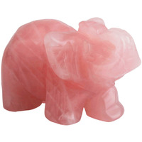 Winmaarc Healing Crystal Guardian Rose Quartz Elephant Pocket Stone Figurines Carved Gemstone 1