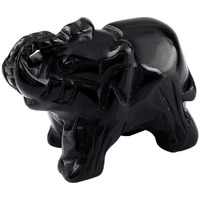 Winmaarc Healing Crystal Guardian Obsidian Elephant Pocket Stone Figurines Carved Gemstone 2