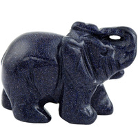 Winmaarc Healing Crystal Guardian Blue Sand Stone Elephant Pocket Stone Figurines Carved Gemstone 3