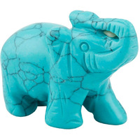 Winmaarc Healing Crystal Guardian Green Howlite Turquoise Elephant Pocket Stone Figurines Carved Gemstone 3