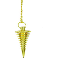 Winmaarc Brass Gold Tone Disc Cone Egyptian Dowsing Pendulum Spiritual Gift Reiki Healing Crystal