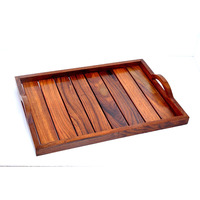Winmaarc Handmade Wooden Serving Tray for Dining Tableware, Table D??cor, Kitchen Serveware Accessory, Breakfast Coffee Tray, Butler Serving Trays 14x10 inch