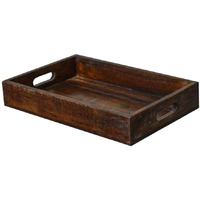 Primitive Style Reclaimed Wood Rustic Serving Tray