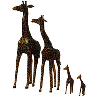 Handmade Paper Mache  Leather Giraffe Figurine