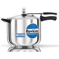Hawkins Stainless Steel D40 Pressure cooker, 10 Litre, Silver