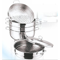 Vinod Paniyaral Non-Stick PaniyaraVinod 5-Tier Stainless Steel Steam Cooker Manti Momos Steamer w/Lid, 10&, Silverm Paniyarakal/Aebleskiver Pan