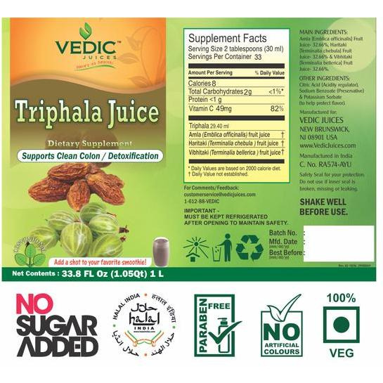 Vedic Triphalla Juice | Supports Clean Colon Detoxification 500ml