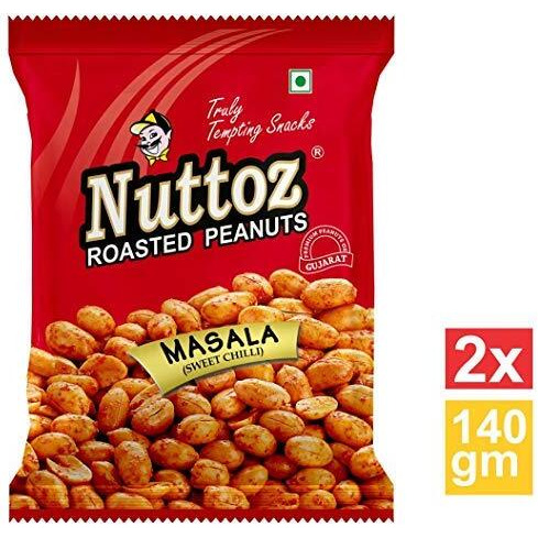 Nuttoz roasted peanuts- chilli garlic 140 gms