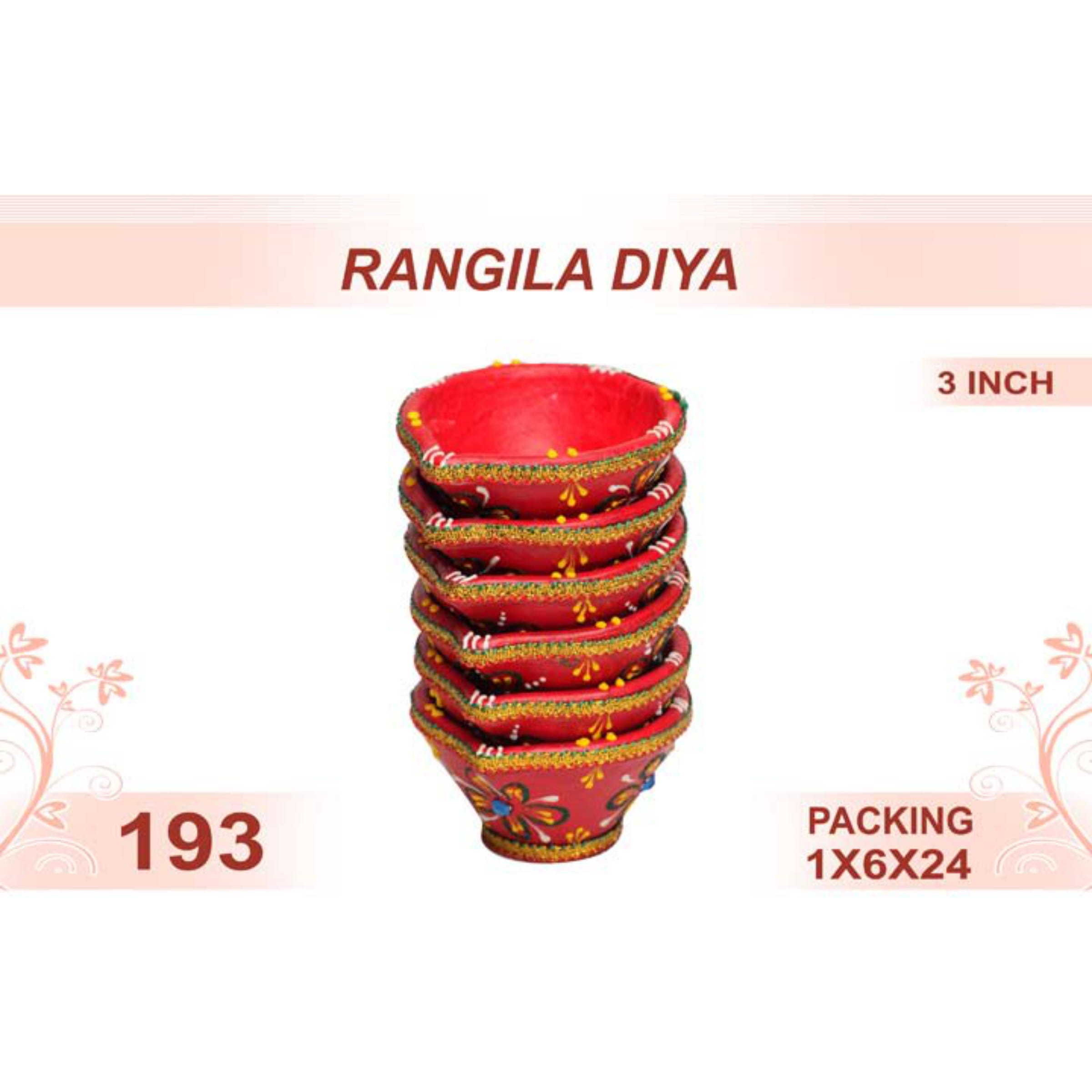 Rangila Diya 6pc 3inch #193