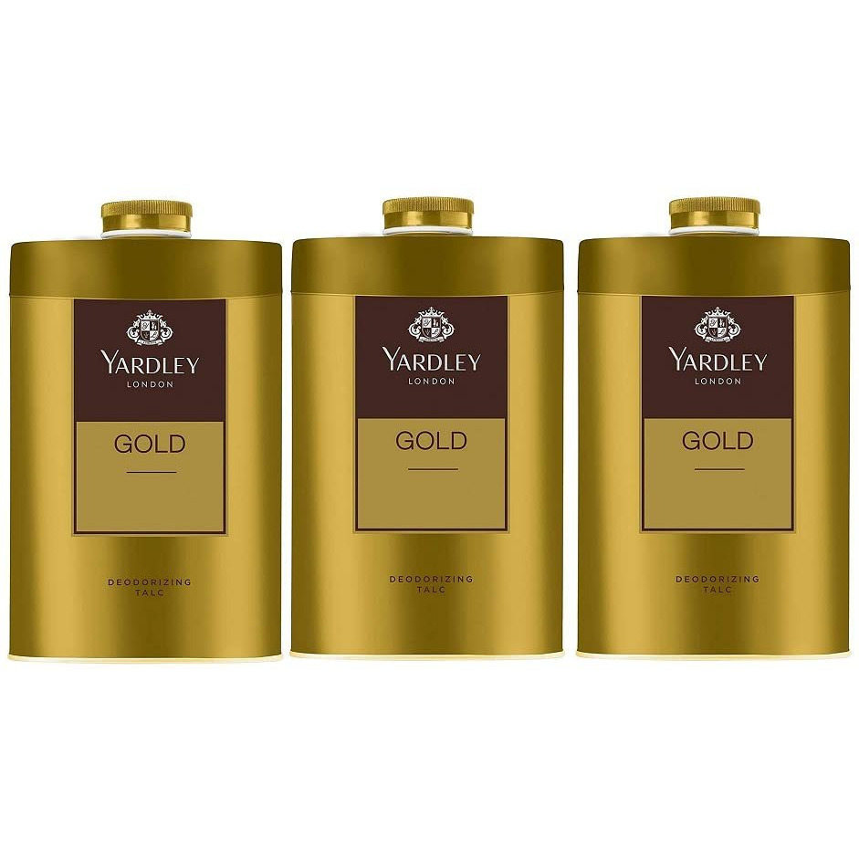 Yardley London Gold Talcum Poder - 250Grm-808oz Deodorizing Talc for Women/Men -Pack of 3