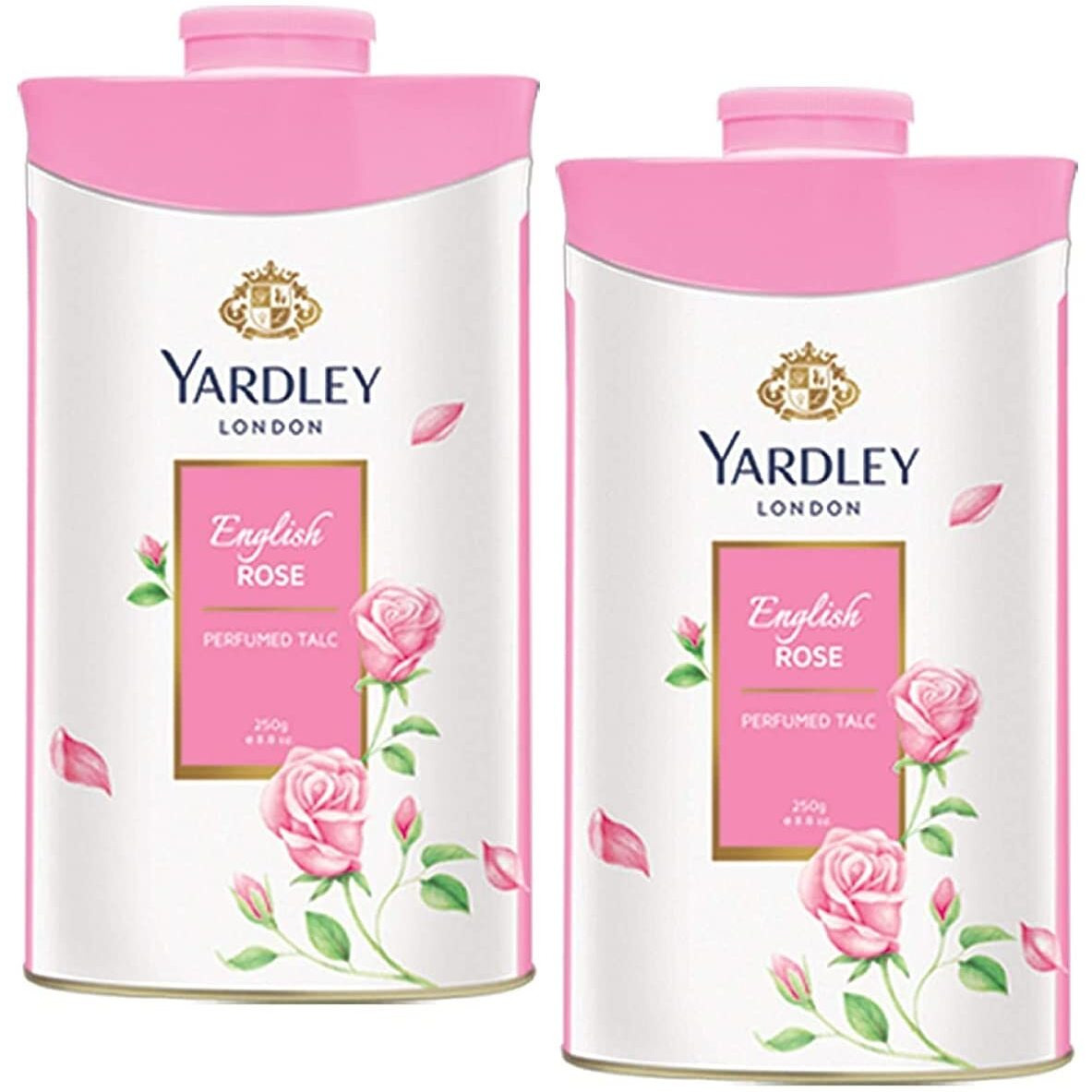 Yardley London Perfumed Fresh Floral Fragrances Locked in a fine & Silky Talcum Poder (Yardley English Roses Perfumed Talc - 250gm, Pack of 2)