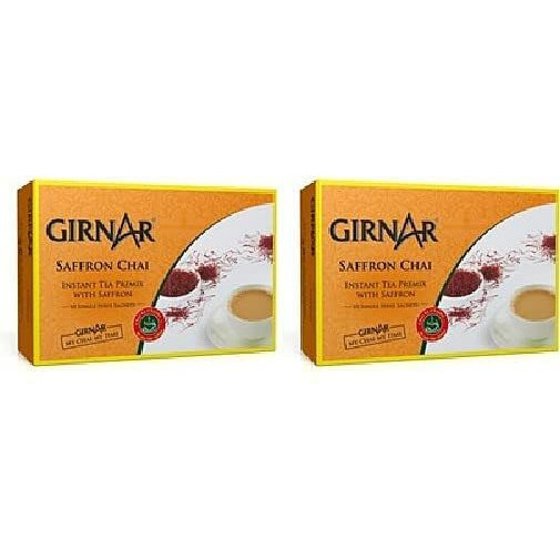 Pack Of 2 - Girnar Instant Saffron Chai Milk Tea Seetened - 220 Gm (7.7 Oz)